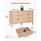 Light Wood MDF Drawer Dresser with Grooved Design, Metal Handles and Smooth Glides
